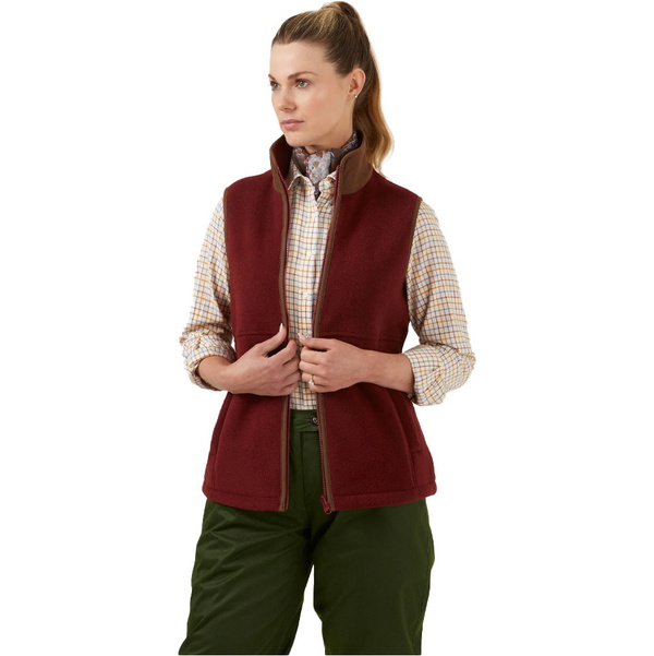 Alan Paine Womens Aylsham Fleece Gilet AYLLWCT - Bloodstone
